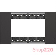 Рамка на 1 пост, 4 модуля - Итальянский стандарт. черный. Bticino Living Now. KA4804KG