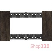 Рамка на 1 пост, 4 модуля - Итальянский стандарт. Цвет Орех. Bticino Living Now. KA4804LG