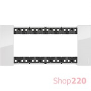 Рамка на 1 пост, 6 модулей - Итальянский стандарт. Цвет Лёд. Bticino Living Now. KA4806DW