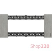 Рамка на 1 пост, 6 модулей - Итальянский стандарт. Цвет Сталь. Bticino Living Now. KA4806ZG