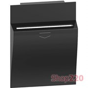 Лицевая панель выключателя карточного 2 модуля. черный. Bticino Living Now. KG22M2