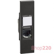 Розетка компьютерная RJ45 cat5e UTP 1 модуль, черный, Bticino Living Now