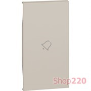 Лицевая панель выключателей и переключателей с символом "звонок" 2 модуля. песочный. Bticino Living Now. KM01M2D