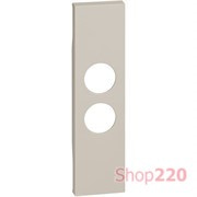 Лицевая панель розетки телевизионной TV с 2 отверстиями 1 модуль. песочный. Bticino Living Now. KM09