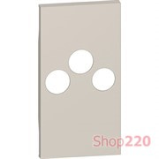 Лицевая панель розетки телевизионной TV-R-SAT 2 модуля. песочный. Bticino Living Now. KM26M2