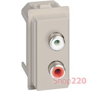 Механизм розетки акустической с разъёмами RCA 1 модуль. песочный. Bticino Living Now. KM4269R