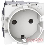 Механизм розетки электрической 2К+З 16А винтовые клеммы 2 модуля. белый. Bticino Living Now. KW4141