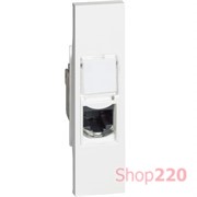Розетка компьютерная RJ45 cat5e UTP 1 модуль, белый, Bticino Living Now