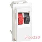 Механизм розетки акустической стерео 1 модуль. белый. Bticino Living Now. KW4294