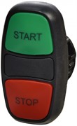 Кнопка-модуль сдвоенная NSE-PB2/RG-STSP ("START/STOP", зеленая/красная)