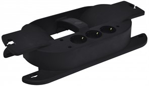 Блок розеток 3х220В с катушкой, каучук, черный, ERS-3HC