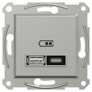USB розетка тип А+С, алюминий, EPH2700361 Schneider Electric Asfora