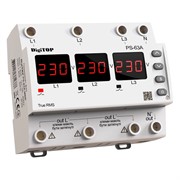 Автоматический переключатель фаз 63А, красная индикация, PS-63A M6R