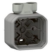 Коробка накладная 1-постовая с двойным вводом ISO20, серый, Plexo