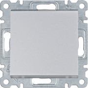 Выключатель одноклавишный, серебристый, Lumina WL0012 Hager