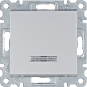 Выключатель проходной с подсветкой, серебристый, Lumina WL0222 Hager