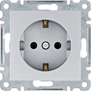 Розетка с заземлением, серебристый, Lumina WL1052 Hager