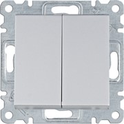 Кнопка 2-клавишная, серебристый, Lumina WL0142 Hager