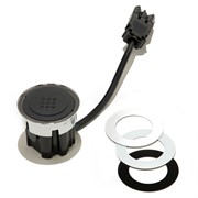 Врезная розетка 220В, черный + белый + нержавеющая сталь, Versadot Power