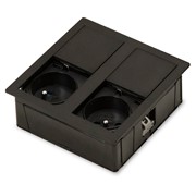 Врезная розетка в стол 2х220В, черный, Versahit ASA 060.15F.00007