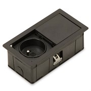 Врезная розетка в стол 220В, черный, Versahit Mono ASA 060.25F.00008