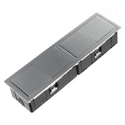 Мебельная розетка в стол 2х220В, нержавеющая сталь, Versahit Mono Combi ASA