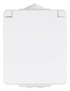 Розетка одинарная с крышкой наружная 2P+Z Schuko Efapel Waterproof 16А/250В, герметичная IP65, белый