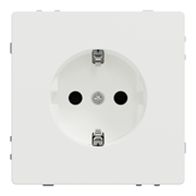 Розетка с заземлением и шторками, белый матовый, Merten