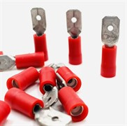 Наконечник Faston 0,25-1,5мм кв (папа 6.3х0.8) красный (100 шт)