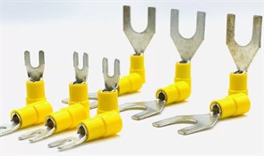 Наконечник вилка 4-6мм кв М8 желтый (50 шт)