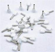 Наконечник-гильза двойной 2х1 мм кв l=10мм черный (200 шт)