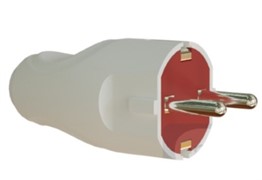 Вилка прямая с заземлением Белая