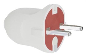 Вилка без заземления Белая