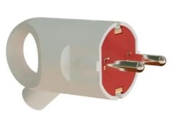 Вилка с кольцом с заземлением Белая