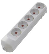 Колодка 5 гнезда с заземлением Белая