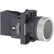 Круглая кнопка, черная, O22 мм, с фиксацией, 1NO