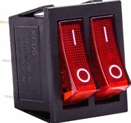 Переключатель клавишный 6 pin, двойной, с индикацией, e.switch.key.02 Enext