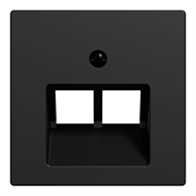 Центральная плата для розетки RJ45, 2 поста, Merten System M, матовый чёрный