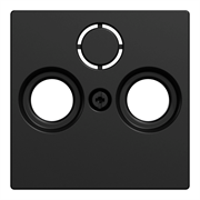 Центральная плата для двойной/тройной TV-розетки, Merten System M, Ocean Plastic, матовый чёрный