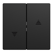 Двойная клавиша для жалюзийного выключателя, Merten System M, Ocean Plastic, матовый чёрный