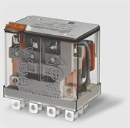 Реле; 4CO; 12A; 110В AC; AgNi; минисиловое; блок.кн.тест + мех.индикатор; розетка S96/Faston187; RT I