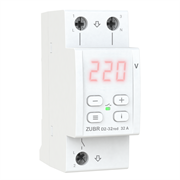 Реле напряжения Зубр 32А с термозащитой, 2 модуля, Zubr D2-32 red