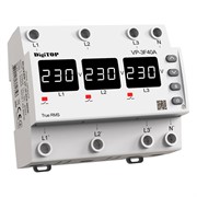 Реле напряжения 40А трехфазное, белая индикация, VP-3F40A M6W DigiTop