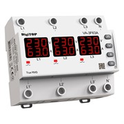 Реле напряжения с контролем тока 63А трехфазное, VA-3F63A M6R DigiTop