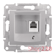 МЕХ. ТЕЛЕФОННОЙ РОЗЕТКИ RJ 11, АЛЮМИНИЙ, SDN4101160 SCHNEIDER SEDNA 