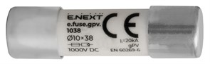 Предохранитель 4A для защиты солнечных панелей и инверторов, 10x38, gPV, 1000VDC, e.fuse.gpv.1038.4
