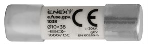 Предохранитель 10A для защиты солнечных панелей и инверторов, 10x38, gPV, 1000VDC, e.fuse.gpv.1038.10