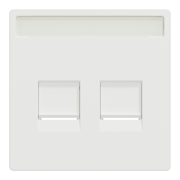 Накладка компьютерной розетки RJ45 Actassi с полем для надписи, белый матовый, Merten