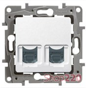 МЕХ. КОМПЬЮТЕРНОЙ РОЗЕТКИ RJ-45 ДВОЙНОЙ, БЕЛЫЙ, 672254 LEGRAND ETIKA