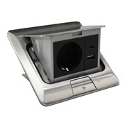 Лючок 220В + USB A+C, алюминий, IP44, ElectroHouse EH-F012